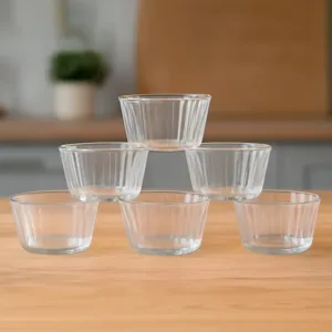 Premium transparent plastic dessert bowl set 6 pieces lightweight serving bowls - Durable Plastic