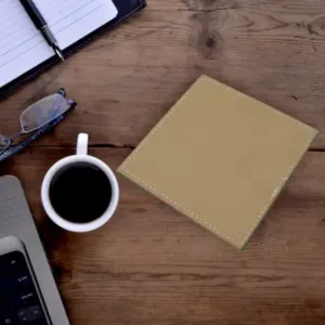 Premium Leather Square Coaster | Heat Resistant Waterproof Table Mat for Cups, Glasses & Mugs | Reversible Drink Coaster ( default, OS )