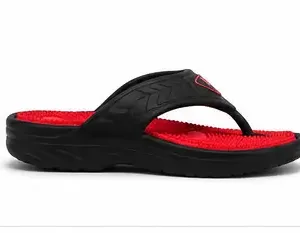 Men's Acupressure EVA Slippers | Lightweight Comfortable Massage Slip-On Slippers for Indoor & Outdoor Use ( red, IND-10 )