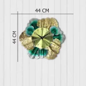 Decorative Round Iron Metal Wall Clock for Living Room, Bedroom, Office with Urdu Dail. ( green, M )