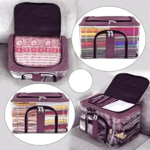 PVC Transparent Clothes Storage Boxes – 33L (Pack of 2)