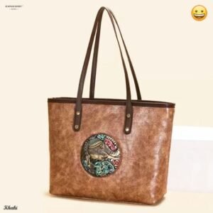 Women's Vintage Tote Dark Khaki Brown Bag