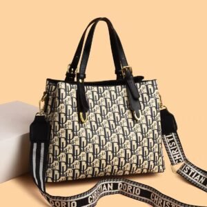 Women's Designer  Black & Golden Handbag