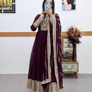 GEORGETTE EMBROIDERY WITH SEQUENCE GOWN WITH DUPATTA