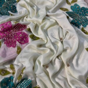 PREMIUM RANGOLI SILK PRINTED SAREE WITH BEADS WORK