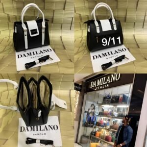 DA MILANO Style Premium White & Black Women's Handbag