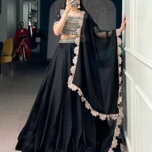 Designer Aurum Georgette Embroidered Lehenga Set