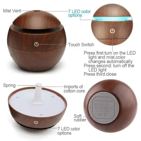 bFVAjQD4Vs39DiYfHqRFUJSm7WGh34PXU7n8RYYA.webp Wooden Cool Mist Humidifier Essential Oil Diffuser with 7 Color LED Night Light USB 130ml ( default, Standard )