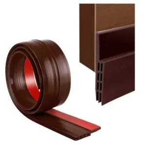 Self Adhesive Silicone Door Bottom Sealing Strip Door Gap Filler Dust Noise Insect Air Blocker Door Guard (Brown)