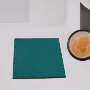 Premium Leather Square Coaster | Heat Resistant Waterproof Table Mat for Cups, Glasses & Mugs | Reversible Drink Coaster ( default, OS )