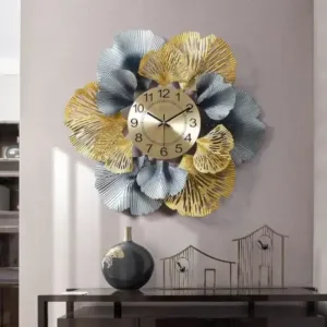 Decorative Round Iron Metal Wall Clock for Living Room, Bedroom, Office with Urdu Dail. ( blue, M )