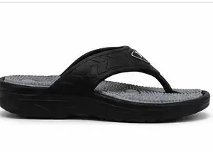 Men's Acupressure EVA Slippers | Lightweight Comfortable Massage Slip-On Slippers for Indoor & Outdoor Use ( black, IND-8 )