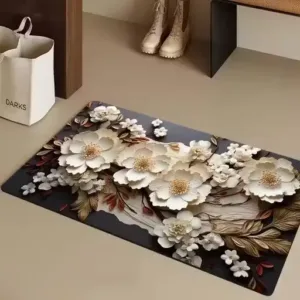 Rubber Floral Door Mat – Non-Slip Weatherproof Entry Mat
