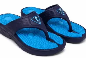 Men's Acupressure EVA Slippers | Lightweight Comfortable Massage Slip-On Slippers for Indoor & Outdoor Use ( blue, IND-5 )
