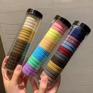60PCS Elastic Cotton Hair Bands Set – Women’s Hair Accessory