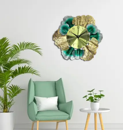 rY0UgjZFe52uHeH2dZr7FjfP6NKwxGbA8zTTqrYP.webp Decorative Round Iron Metal Wall Clock for Living Room, Bedroom, Office with Urdu Dail. ( green, M )