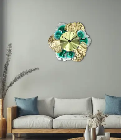 rkTS1pmQXvzJp5tLHl3r7ta2Ojy3wZ1YBCCzTPOg.webp Decorative Round Iron Metal Wall Clock for Living Room, Bedroom, Office with Urdu Dail. ( green, M )