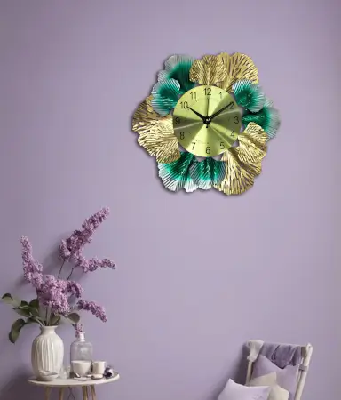 ysNXkpggof9oqsVanfFjBD41IyPfChCgyeiEei4R.webp Decorative Round Iron Metal Wall Clock for Living Room, Bedroom, Office with Urdu Dail. ( green, M )