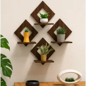 Wooden Square Wall Hanging Set of 4 | Inspirational Home & Office Wall Décor ( default, OS )