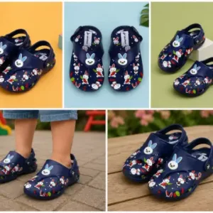 Kids Flip Flop Sandals Cartoon Bunny Print Lightweight Non Slip Waterproof Slippers for Boys and Girls ( blue, 3-3.5 Years )