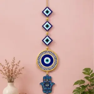 Wooden Nazar Wall Hanging | Evil Eye Protective Home Decor for Entrance, Living Room & Office ( default, OS )