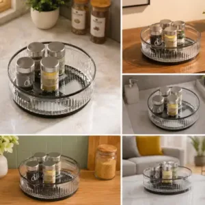 360° Rotating Kitchen Organizer Tray – Multipurpose Plastic Lazy Susan Turntable for Kitchen, Pantry, Cosmetics & Bathroom Storage ( default, OS )