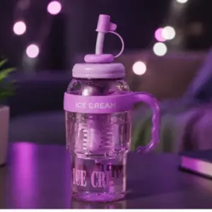 1300ml Water Bottle with Straw & Handle | Leakproof Transparent Plastic Tumbler for Gym, Office & Travel ( multicolor, OS )