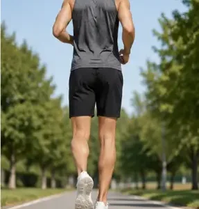 Men's Solid Lycra Cotton Capri Shorts – Stretchable Casual Half Pants for Daily Wear, Gym, Running & Lounge Wear ( black, M )