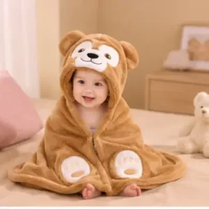 Hooded Baby Bath Towel – Soft Cotton Blend Animal Embroidered Baby Wrap for Boys & Girls ( default, OS )