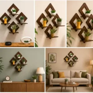Wooden Square Wall Hanging Set of 4 | Inspirational Home & Office Wall Décor ( default, OS )