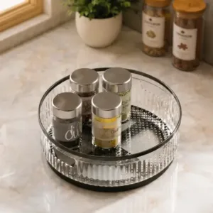 360° Rotating Kitchen Organizer Tray – Multipurpose Plastic Lazy Susan Turntable for Kitchen, Pantry, Cosmetics & Bathroom Storage ( default, OS )