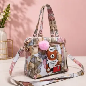 Women's Printed PU Leather Handbag – Stylish Shoulder & Crossbody Tote Bag with Adjustable Sling ( default, OS )