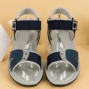 Kids Synthetic Leather Sandals Avengers Printed Velcro Strap Comfortable Daily Wear Footwear ( blue, 6-7 Years )
