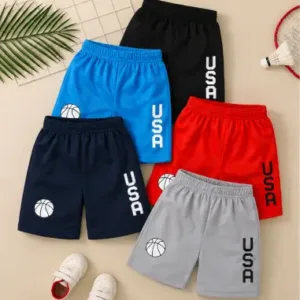 Kids Summer Shorts Pack – Printed Cotton Blend Casual Wear (Pack of 5) ( default, 5-6 Years )