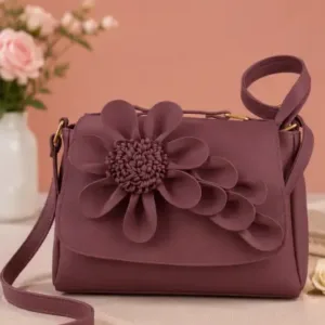 Women's PU Leather Sling Bag – Stylish Crossbody Shoulder Bag with 2 Compartments for Daily Use ( Peach, OS )