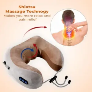 U-Shaped Electric Neck Massage Pillow – USB Rechargeable Cordless Neck Massager with Vibration & Adjustable Support for Travel, Home & Office ( default, OS )