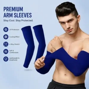 Classic Arm Sleeve – UV Protection Stretchable Sports Arm Cover (Unisex) ( blue, OS )