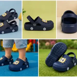 Kids Clogs Sandals with Sling Back Strap Anti Skid Lightweight Casual Footwear for Boys and Girls Blue ( blue, 18-21 Months )