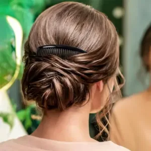Plastic Hair Styling Side Comb – Wide Tooth Hair Comb for Bun, Updo & Everyday Hair Styling (Black) ( default, OS )