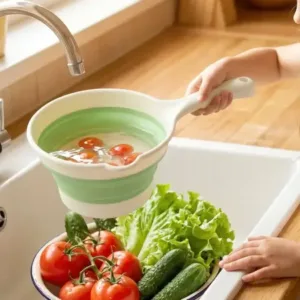 Collapsible Water Dipper with Handle – Foldable Silicone Water Scoop for Kitchen, Bathroom & Household Use ( default, OS )