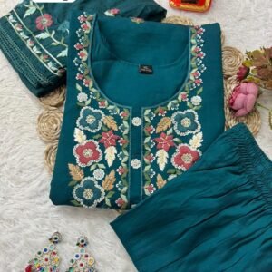Rama Roman Silk Pakistani Suit Set – Elegant Embroidered Ethnic Wear