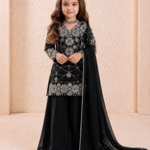 Designer Party Wear Look  Black Top Palazzo& Dupatta Set