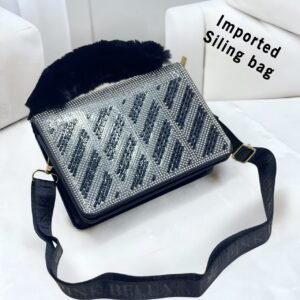 Imported Premium Faux Fur Handle Sling Bag – (Default)