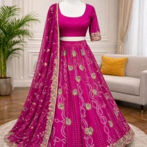 Badhani Print With Embroidery gotta Patti Foil work  Lehengha choli