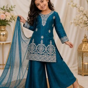 Kids Premium Rama Fandy Silk Top Palazzo And Set