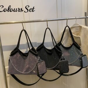 Diamond Imported Tote Sling Bag With Pouch (Multi colour)
