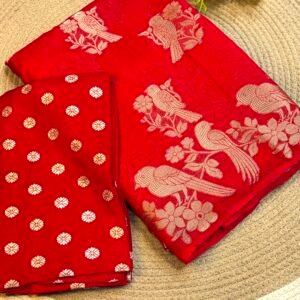 Pure Moonga Viscos Soft Silk Zumka Saree