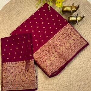 Viscos Silk Zari Moonga Silk Saree (Multi colour)