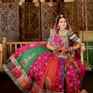 Rajasthani Muslin Cotton Printed Lehanga With Real Mirror