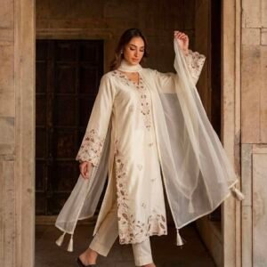 Designer Romal Glass Long Kaftan Kurti  Bottom And Dupatta